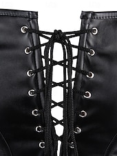 billige Korsetter-Dame Korsett Shapewear Midje Cincher Formet Bekledning Sexy korsett Sexy Søt Ren farge Lapper Snørehull Skjørt Feriereise Daglig Seng Ermeløs Korsett Svart Rød Vår Høst Skreddersydd