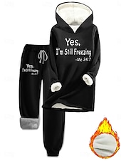 preiswerte Zweiteilige Sets-Damen Täglich Stilvoll Zweiteilige Sets Trainingsanzug Hosen-Sets Langarm Mit Kapuze Grafik Buchstabe Kordelzug Druck Lässig Täglich Schwarz Rosa Dunkelpink Herbst Lässiger Schnitt