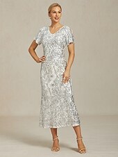 levne Party šaty-Dámské Maxi šaty Plášťové šaty Turmpetové šaty Elegantní Večírek koktejl Studené rameno Večerní oslava Koktejlový večírek Květinový Krátký rukáv Do V Bílá Léto Jaro Podzim Zima