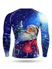 Недорогие Футболки и майки для бега-Новогодняя тематика Муж. Универсальные Футболка для бега Спортивная рубашка Фитнес-рубашка Рубашка тренировки Беговой верх Длинный рукав Футболка Футболка UPF 50