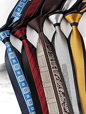 preiswerte Hochzeit ACC-Herren-Krawatte aus Polyester mit klassischem Muster, schmale formelle Krawatte in mehreren Farben, Weihnachtsgeschenk-Accessoire für Hochzeiten, Geschäfts- und Feiertagspartys