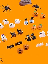 رخيصةأون إكسسوارات الهالوين-أقراط نسائية على شكل قرع وشبح الهالوين - أقراط متدلية لطيفة من الأكريليك لحفلات الهالوين