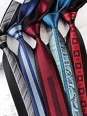 preiswerte Hochzeit ACC-Herren-Krawatte aus Polyester mit klassischem Muster, schmale formelle Krawatte in mehreren Farben, Weihnachtsgeschenk-Accessoire für Hochzeiten, Geschäfts- und Feiertagspartys