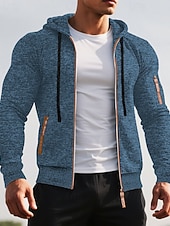 preiswerte Lässige Jacken-Herren Freizeitjacke Pullover Mantel Urlaub Täglich Warm Tasche Herbst Winter Einfach Mode Klassisch Mit Kapuze Regulär Schwarz Marineblau Blau Dunkelgray Jacken