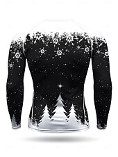 Недорогие Футболки и майки для бега-Новогодняя тематика Муж. Универсальные Футболка для бега Спортивная рубашка Фитнес-рубашка Рубашка тренировки Беговой верх Длинный рукав Футболка Футболка UPF 50