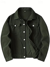 economico Giubbotti e cappotti da uomo-Per uomo Giacca in Velluto a Coste Giacca Cargo Giacca Casual Vacanza Quotidiano Caldo Tasca Autunno &amp; Inverno Semplice Moda Classico Bavero Regolare Nero Blu Verde militare Caffè Giacca