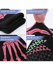 メンズハロウィンスケルトン指なし手袋 - 伸縮性のあるフリース素材の滑り止めニットミトン。コスプレ、パーティー、アウトドアウェアに最適。 お買い得  ハロウィンアクセサリー-メンズハロウィンスケルトン指なし手袋 - 伸縮性のあるフリース素材の滑り止めニットミトン。コスプレ、パーティー、アウトドアウェアに最適。