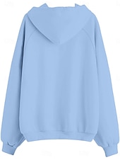 baratos jaqueta com capuz-Mulheres Casaco com capuz Confortável Respirável Bolsos Botões Casual Tecido Férias Rua Casual Roupa Diária Não Trespassado Padrão Com Capuz Normal Manga Longa agasalhos Branco Amarelo Azul Primavera