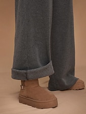 abordables jambe large et taille haute-Femmes Joggings Jambe large Chinos Mode Streetwear Occasionnel Longueur complète Taille haute Uni Ceinture Élastique Confortable Doux Élastique Extérieur Rue Gris clair Noir Blanche Rouge Ét