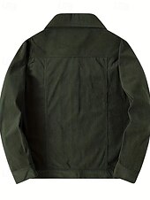 economico Giubbotti e cappotti da uomo-Per uomo Giacca in Velluto a Coste Giacca Cargo Giacca Casual Vacanza Quotidiano Caldo Tasca Autunno &amp; Inverno Semplice Moda Classico Bavero Regolare Nero Blu Verde militare Caffè Giacca