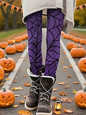 preiswerte Halloween-Hosen-Damen Hosen Hose Leggings Gemütliche Leggings Streetwear Lässig Volle Länge Hohe TaillePantsHalloween Grafikdrucke Elastischer Bund Druck Atmungsaktivität Bequem Dehnbar Urlaub Straße Alltagskleidung