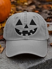 billiga Halloween-tillbehör-Unisex halloween pumpa ansikte basebollkeps, avslappnad justerbar jack-o-lantern hatt för fester, festivaler och utomhuskläder