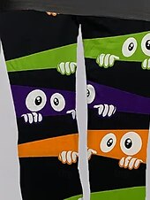 economico Pantaloni di Halloween-Per donna Leggings Leggings comodi Essenziale Casual Lunghezza intera Vita AltaPantsNatale Grafico Stampa Calore Termico Confortevole Elasticizzato Vacanza Streetwear Casuale Nero Autunno Inverno