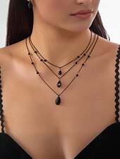 お買い得  ハロウィンアクセサリー-女性用ハロウィンゴシックジュエリーセット - ヴィンテージの黒と赤のネックレスとブレスレットのコスチュームアクセサリー。パーティー、コスプレ、夜のイベントに。