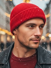 olcso Férfi kalapok-Férfi kötött sapka - puha és kényelmes, bordázott kialakítás, ideális téli és karácsonyi ajándéknak