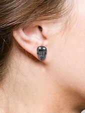 abordables Accessoires d&#039;Halloween-Boucles d&#039;oreilles à tige en forme de tête de mort pour femme, style gothique punk, en alliage, pour fêtes, cosplay et costumes