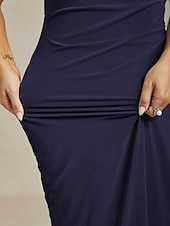 levne Party šaty-Dámské Maxi šaty Plášťové šaty Elegantní Večírek koktejl Pevná barva Bez rukávů Tričkový Námořnická modř Léto