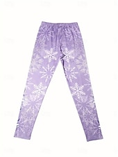 お買い得  クリスマスボトムス-女性用 レギンス 旅行度假风 ヴィンテージ ファッション 全長 ハイウエストPantsクリスマス グラフィック 動物 雪だるま プリント 保温 ソフト 高通気性 伸縮性あり フォーマル アウトドア バケーション バイオレット ブルー 夏 春 秋 スリムフィット