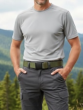 levne Pánské opasky-Pánský nylonový taktický opasek – nastavitelný lehký vojenský popruhový opasek s odolnou přezkou pro outdoorové, pracovní i běžné nošení