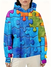 tanie Kwiatowe topy-Womenska 3D Print Vintage Boho Hoodie Patchwork Hoodie Bluza Kwiatowa Pulower Bluza Elegancka Ciepła Aktywna Długi Rękaw Kaptur Ulica Codzienny Wyjazd Casual Sznurowany Wydruk Niebieski Wiosna Jesień