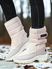 baratos Botas de neve e inverno-botas femininas impermeáveis com tira de velcro, botas de neve de inverno isoladas e confortáveis para clima com neve, esportes ao ar livre e caminhadas