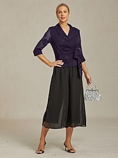 Women's Blazer Lightweight Lace Tie Knot Dressy Tunic Asymmetric Elegant Stylish Floral Wedding Guest Work Daily Open Front Regular V Neck Regular Fit 3/4 Length Sleeve Outerwear Eggplant Summer cheap Blazers & Suits-Women's Blazer Lightweight Lace Tie Knot Dressy Tunic Asymmetric Elegant Stylish Floral Wedding Guest Work Daily Open Front Regular V Neck Regular Fit 3/4 Length Sleeve Outerwear Eggplant Summer