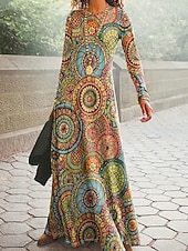 Damskie Długa sukienka sukienka maxi Sukienka Boho Elegancja Zabytkowe Moda Na zewnątrz Impreza Codzienny Regularny Ombre Graficzny Motyl Długi rękaw Półgolf Jasnożółty Czarno szary Czarny Żółty tanie Sukienka boho-Damskie Długa sukienka sukienka maxi Sukienka Boho Elegancja Zabytkowe Moda Na zewnątrz Impreza Codzienny Regularny Ombre Graficzny Motyl Długi rękaw Półgolf Jasnożółty Czarno szary Czarny Żółty