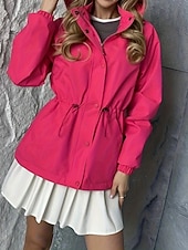 baratos Parka Casual-Mulheres Casaco de inverno Casaco com capuz Manter Quente Confortável Zíper Bolsos Casual Tecido Férias Roupa Diária Para Noite Final de semana Padrão Com Capuz Normal Manga Longa agasalhos Azul