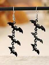 お買い得  ハロウィンアクセサリー-女性用ハロウィンスパイダー＆コウモリドロップイヤリング - コスチュームパーティー、コスプレ、ナイトウェアに最適なゴシックパンク合金製ダングルジュエリー