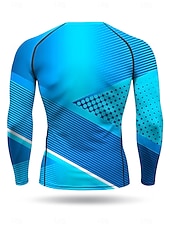 Недорогие Футболки и майки для бега-Муж. Универсальные Футболка для бега Спортивная рубашка Фитнес-рубашка Рубашка тренировки Беговой верх Длинный рукав Футболка Футболка Лето Весна Осень Зима Геометрический принт UPF 50