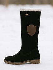 levne Sníh a zimní boty-dámské semišové kozačky ke kolenům s fleecovou podšívkou - hnědé zimní volnočasové boty na outdoorové aktivity