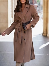 Női Hétköznapi dzseki Melegen tartani Kényelmes Zseb Gombok Divat Szabadtéri Sima Alkalmi Hétvége Egysoros Szokványos Hajtóka Normál Hosszú ujj Felsőruházat Fekete Fehér Arcpír rózsaszín Ősz Tél olcso Trench Coats-Női Hétköznapi dzseki Melegen tartani Kényelmes Zseb Gombok Divat Szabadtéri Sima Alkalmi Hétvége Egysoros Szokványos Hajtóka Normál Hosszú ujj Felsőruházat Fekete Fehér Arcpír rózsaszín Ősz Tél