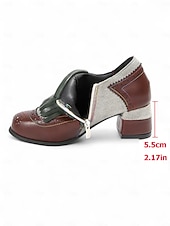 preiswerte Retro-Stil der 1950er Jahre-Damen-Oxfords im Retro-Stil der 1950er Jahre mit T-Riemen und Blockabsatz und Fransen, einzigartiges Farbblockdesign für den Freizeit-, Alltags- und Streetstyle.