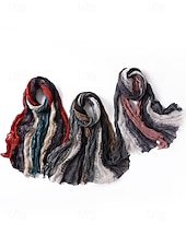 economico Accessori di Natale-sciarpa plissettata multicolore da uomo: morbida ed elegante, perfetta per la moda invernale e come regalo di Natale