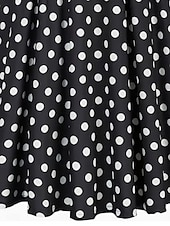 abordables Faldas Formales-Mujer Vintage Moda Midi Alta cintura Faldas A Lunares Estampado Microelástico Diario Calle Negro Primavera
