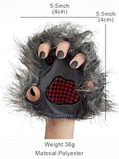 Недорогие Модные аксессуары-Женские пушистые перчатки в виде лапы оборотня – аксессуары для косплея на Хэллоуин, пушистые варежки в виде когтей монстра для вечеринок и нарядов