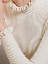 Pentru femei Pulover Plover Șic Stradă Casual Culoare solidă Guler Pe Gât Tricotat Manșon Lung Topuri obișnuite Tricotat Zilnic Ieșire Sfârșit de săptămână Negru Alb Toamnă Iarnă ieftine Culori Solide-Pentru femei Pulover Plover Șic Stradă Casual Culoare solidă Guler Pe Gât Tricotat Manșon Lung Topuri obișnuite Tricotat Zilnic Ieșire Sfârșit de săptămână Negru Alb Toamnă Iarnă