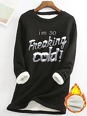 رخيصةأون النكات والاقتباسات الأعلى-نسائي كنزة صوفية الرسم أحرف دافئ كاجوال أجعد كم طويل رقبة عالية مدورة قمصان عادية شارع فضفاض أسود أصفر وردي بلاشيهغ زهري غامق أحمر الخريف الشتاء