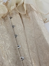 Χαμηλού Κόστους Κορσέδες-Γυναικεία Κορσέδες Shapewear Μέσης Cincher Διαμορφωτικός Ρουχισμός Σέξι κορσέ Σέξι Γλυκός Μονόχρωμες Σουρωτά Εξώπλατο Διακοπές Δρόμος Ημερομηνία Αμάνικο Κορσές Μαύρο Λευκό Μπεζ Άνοιξη Φθινόπωρο