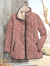 نسائي جاكيت شتوي سترة البخاخ الدفء مريح جيب Buttons طباعة موضة يوميا الخارج ورد عطلة فضفاض مناسب للبس اليومي صدر فردي عادية مرتفعة عادي كم طويل ملابس خارجية وردي بلاشيهغ أزرق أخضر الخريف الشتاء رخيصةأون سترات البافر المبطنة-نسائي جاكيت شتوي سترة البخاخ الدفء مريح جيب Buttons طباعة موضة يوميا الخارج ورد عطلة فضفاض مناسب للبس اليومي صدر فردي عادية مرتفعة عادي كم طويل ملابس خارجية وردي بلاشيهغ أزرق أخضر الخريف الشتاء