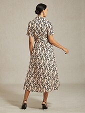 preiswerte Blumenkleider-Damenhemd mit kurzen Ärmeln, abstraktes Kunstmuster, Taschen, Pendeln, gesellschaftliche Zusammenkünfte, Frühling, Sommer