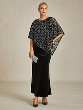 فستان بونشو مزين بخيوط لامعة للنساء، بلوزات Lace، بلوزات مسائية، لون موحد، أنيق، stylish، بدون أكمام، رقبة دائرية، بلوزات عادية، ضيوف الزفاف، ملابس المساء، حفلة مسائية، Lace، أسود، ربيع، خريف، شتاء رخيصةأون قمصان أنيقة-فستان بونشو مزين بخيوط لامعة للنساء، بلوزات Lace، بلوزات مسائية، لون موحد، أنيق، stylish، بدون أكمام، رقبة دائرية، بلوزات عادية، ضيوف الزفاف، ملابس المساء، حفلة مسائية، Lace، أسود، ربيع، خريف، شتاء