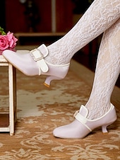 halpa 1920-luku-naisten 1920-luvun vintage-viktoriaaniset solkikorkokengät - edvardiaaniset satiinikengät kissanpentukorolla lolita-, rokokoo- ja gatsby-juhliin tai cosplay-asuihin