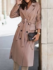 Női Hétköznapi dzseki Melegen tartani Kényelmes Zseb Gombok Divat Szabadtéri Sima Alkalmi Hétvége Egysoros Szokványos Hajtóka Normál Hosszú ujj Felsőruházat Fekete Fehér Arcpír rózsaszín Ősz Tél olcso Trench Coats-Női Hétköznapi dzseki Melegen tartani Kényelmes Zseb Gombok Divat Szabadtéri Sima Alkalmi Hétvége Egysoros Szokványos Hajtóka Normál Hosszú ujj Felsőruházat Fekete Fehér Arcpír rózsaszín Ősz Tél