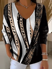 abordables Motifs graphiques et détails-Femmes Pull Élégant Mode Streetwear Fleuri Graphique Col en V Tricoté manche longue Hauts Réguliers Tricoter Week-end Noir Vert Claire Printemps Automne