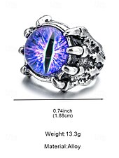 Недорогие Модные аксессуары-Мужское кольцо из сплава «глаз дракона» на Хэллоуин, регулируемое украшение в стиле готического панка в виде глаза монстра для косплея, вечеринок и фестивалей