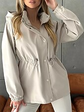 baratos Parka Casual-Mulheres Casaco de inverno Casaco com capuz Manter Quente Confortável Zíper Bolsos Casual Tecido Férias Roupa Diária Para Noite Final de semana Padrão Com Capuz Normal Manga Longa agasalhos Azul