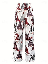 economico gamba larga e vita alta-Per donna Gamba larga Chinos Essenziale Casual Lunghezza intera Vita AltaPantsNatale Grafico Babbo Natale Astratto Fascia Elastica Inelastico Formale Vacanza Streetwear Rosa chiaro Marrone scuro