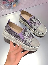 economico Festa Notturna-Sneakers slip-on da donna con plateau, glitter viola e design a farfalla in strass - scarpe alla moda per la vita notturna, le feste e le discoteche
