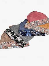 baratos Chapéus Femininos-gorro feminino com estampa floral, boné elástico e macio para uso casual, atividades ao ar livre e cobertura para cabeça para quimioterapia